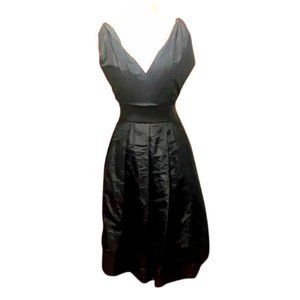 Charles Nolan New York Silk Cocktail Dress Little Black Dress fit and flare Mini